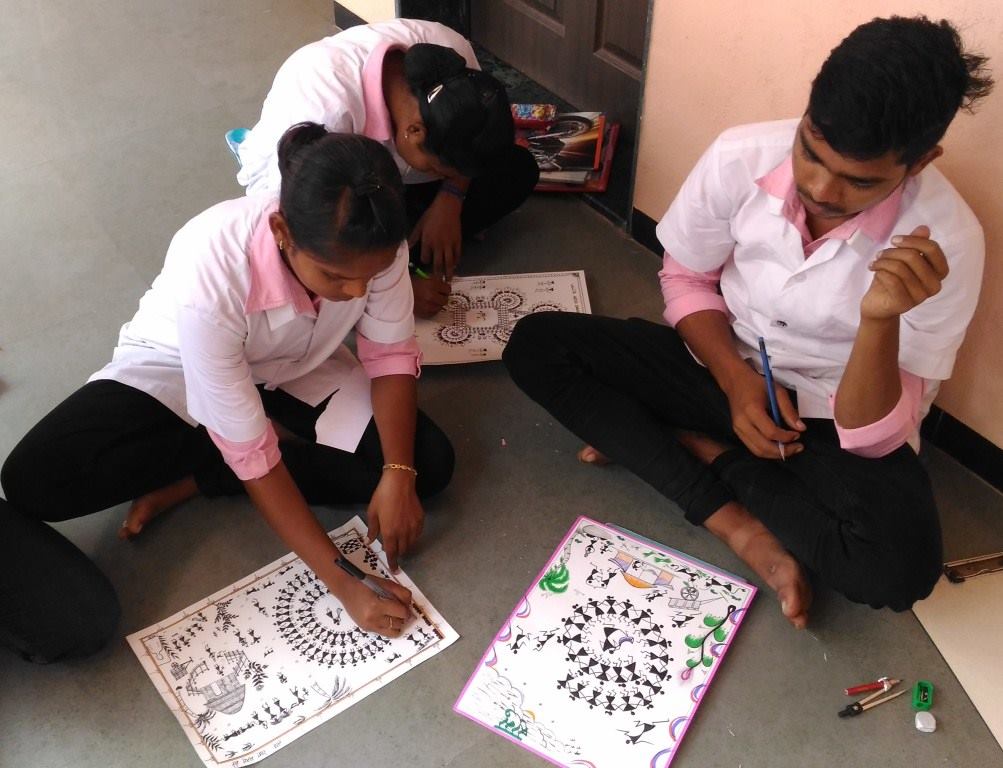 GDA Students Art Project: Flower Making, Warli Painting, and Mehendi Competition